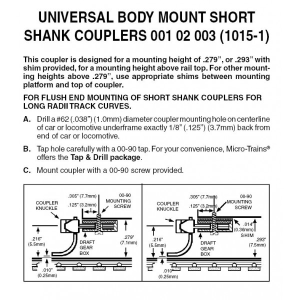 Universal BMC Short Shank  Assembled (1015-1)