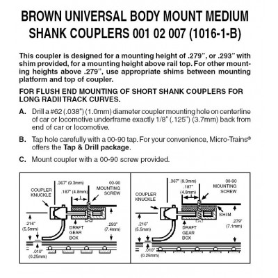 BROWN Universal BMC Medium Shank  Assembled (1016-1B)