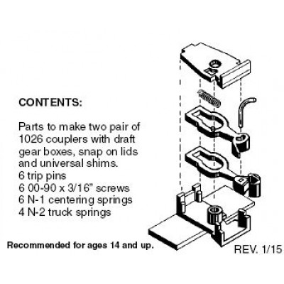 Body mount adaptor for flat cars & gondolas &  57' TOFCs (1026) 2 pr