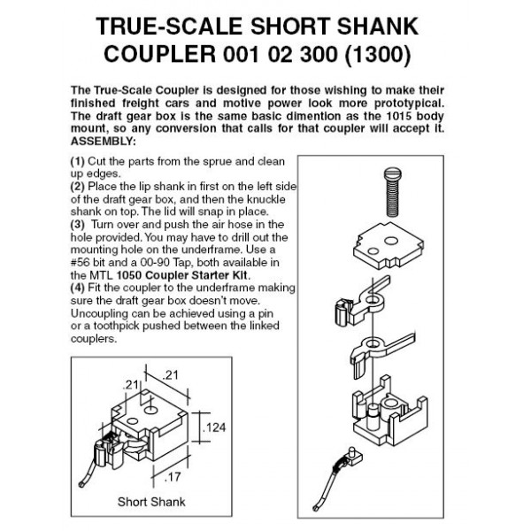 True-Scale w/Short Shank  (black) (1300) (2 pair) 