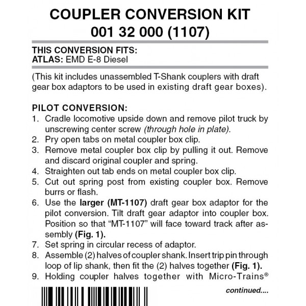 Locomotive Coupler Conversion Kit  (1107) 