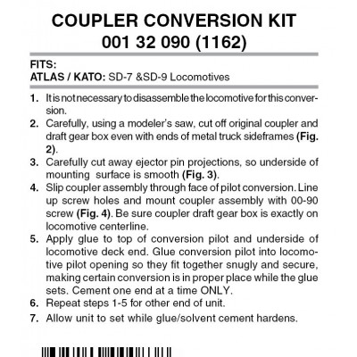 Pilot Locomotive Coupler Conversion Kit (1162)