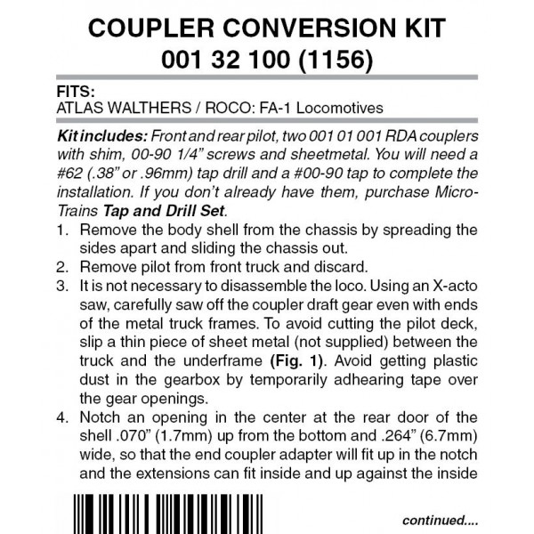 Pilot Locomotive Coupler Conversion Kit (1156)