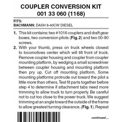 Pilot Locomotive Coupler Conversion Kit (1168)