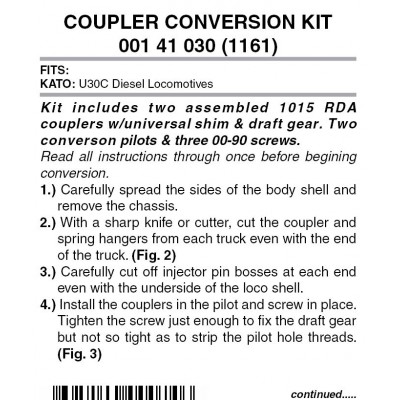 Pilot Locomotive Coupler Conversion Kit (1161)