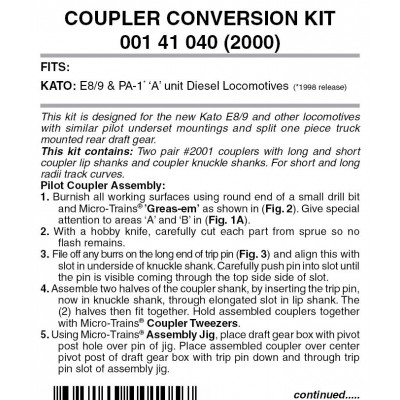 Pilot Locomotive Coupler Conversion Kit 2 pr (2000) 