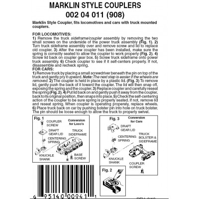 Marklin-compatible coupler 2 pr (908)