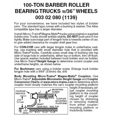 100-Ton Barber Roller Bearing Trk (1139)(1pr)