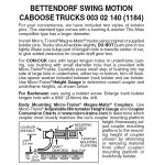 Bettendorf Swing Motion Trucks w/o couplers 1 pr (1184)