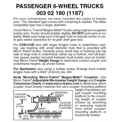 6-wheel Passenger Truck 36" Wheels 1 pr (1187)