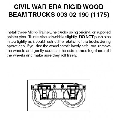 Civil War Era Rigid Beam Truck w/o cplr 1pr (1175)