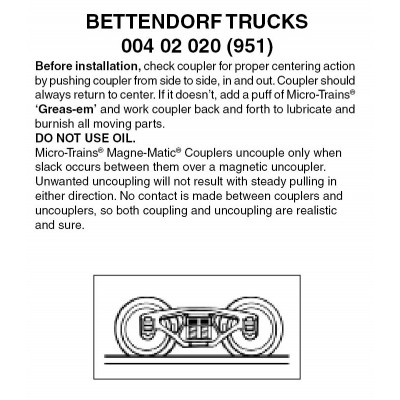 Bettendorf Trucks w/o coupler 1 pr (951)
