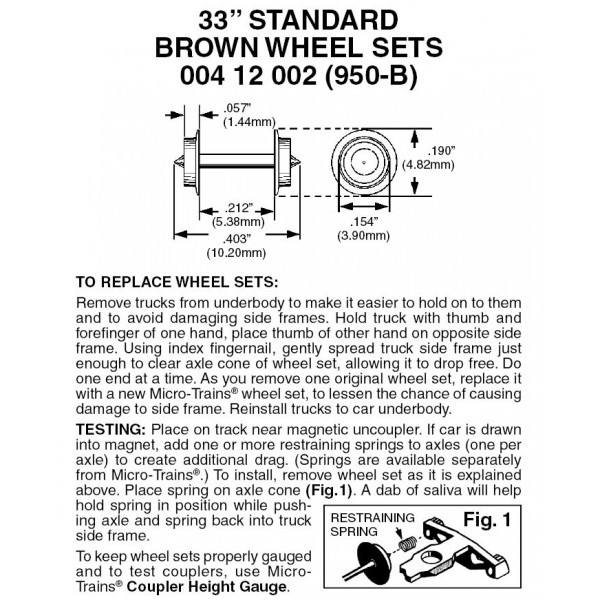 Standard Wheel Sets 33" dia. Brown 12 ea (950B)