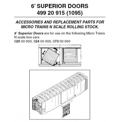 6' Superior Doors for 40' cars 12 ea (1095)