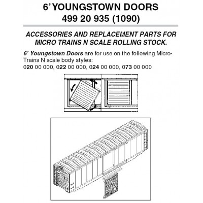 6' Youngstown Doors for 40' cars 12 ea (1090)