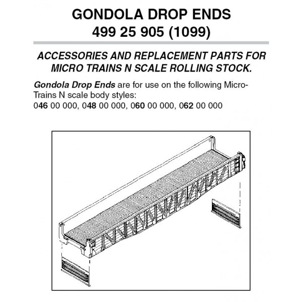 Drop Ends Gondola 12 ea (1099)