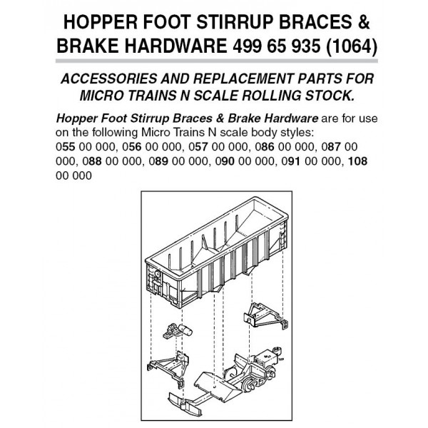 Hopper Brace/Brake Hardware 18 pc. (1064)