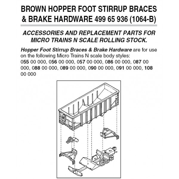 Hopper Brace/Brake Hardware Brown 18 pc (1064-B)