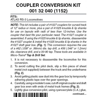 Pilot Locomotive Coupler Conversion Kit (1152)