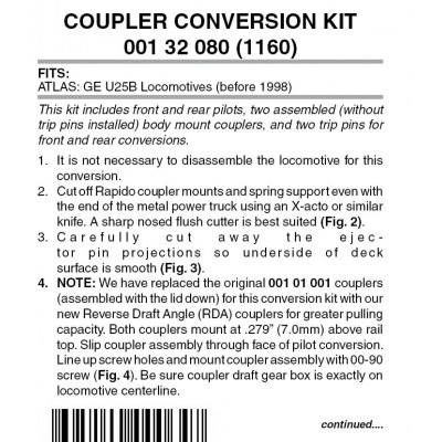 Pilot Locomotive Coupler Conversion Kit (1160)
