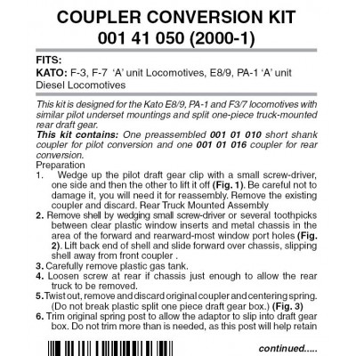 Pilot Locomotive Coupler Conversion Kit  (2000-1) 