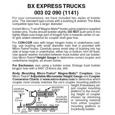 BX Express Trucks  w/o couplers 1 pr (1141)