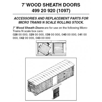 7' Wood Doors (Sgl. or Dbl.-Shthd.)  12 ea (1097)